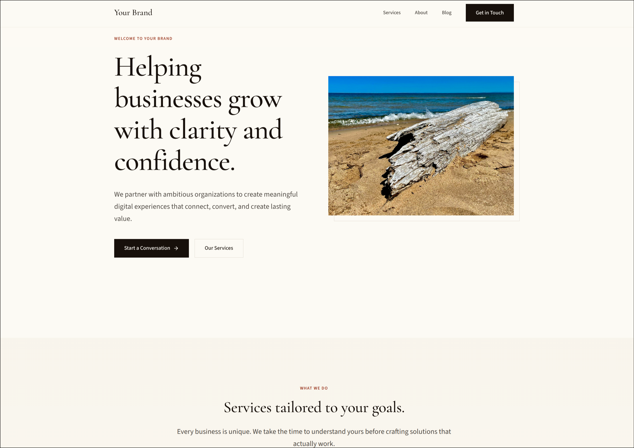 A minimalist warm theme suitable to build on for the modern web